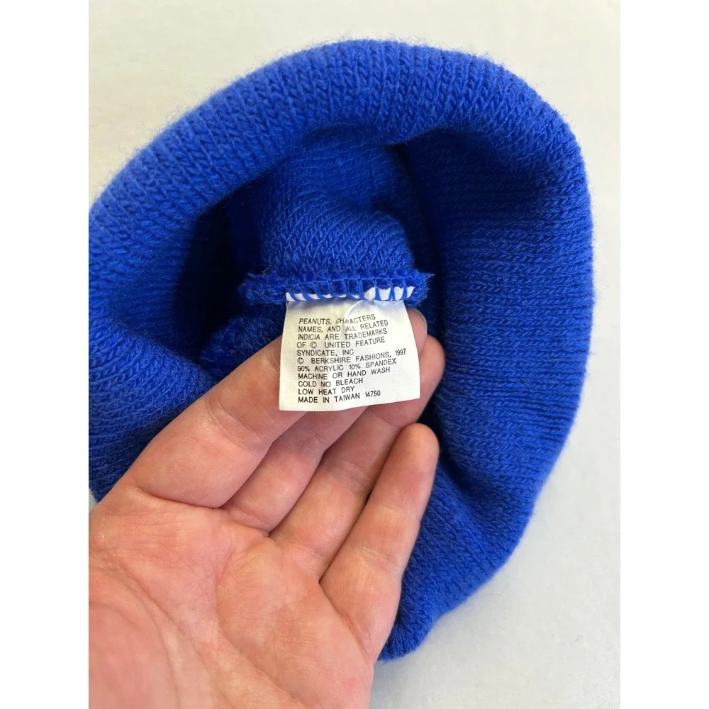 Vintage 1997 baby/kids Peanut Snoopy Woodstock Blue Embroidered Beanie Hat